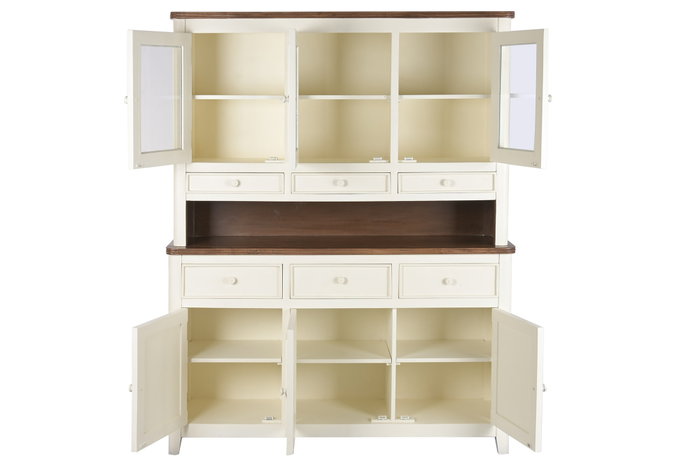 DKD Home Decor Vitrina Tradicional Crema Marron Oscuro Mango y MDF 150 x 190 x 45 cm con 6 cajones y 6 puertas DKD Home Decor Vitrina Tradicional Crema Marron Oscuro Mango y MDF 150 x 190 x 45 cm con 6 cajones y 6 puertas