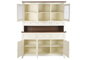 DKD Home Decor Vitrina Tradicional Crema Marron Oscuro Mango y MDF 150 x 190 x 45 cm con 6 cajones y 6 puertas