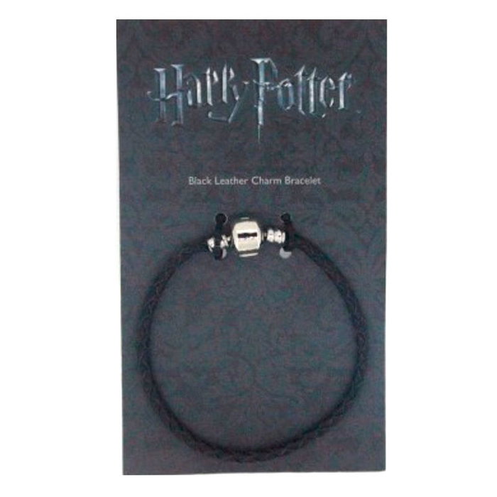 THE CARAT SHOP Pulsera de Cuero Negra Talla 19 CM Inspirada en Harry Potter THE CARAT SHOP Pulsera de Cuero Negra Talla 19 CM Inspirada en Harry Potter