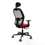 PIQUERAS Y CRESPO Silla de oficina Jorquera Rojo/Gris con mecanismo Sincro/Traslack