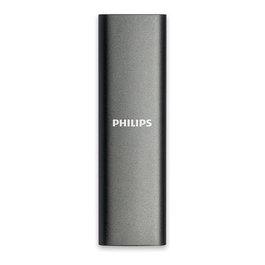 Philips FM02SS030P/00 SSD Externo Portátil de 2 TB USB Tipo-C 3.2 Gen 1, Gris Aluminio, Velocidad de Lectura 550 MB/s, Compatible con Windows y Linux