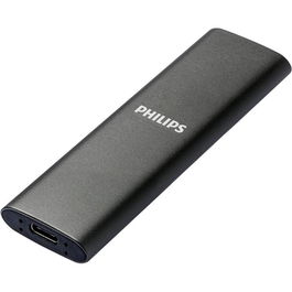 Philips FM02SS030P/00 Disco SSD Externo 2TB USB-C 3.2 Gen 1, Velocidad Lectura 550 MB/s, Carcasa Aluminio Gris, Compatible con Windows, Mac, Linux, Android