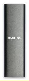 Philips FM02SS030P/00 Disco SSD Externo M.2 2 TB USB-C 3.2 Gen 1, Velocidad 550 MB/s, Ultra Slim, Color Gris