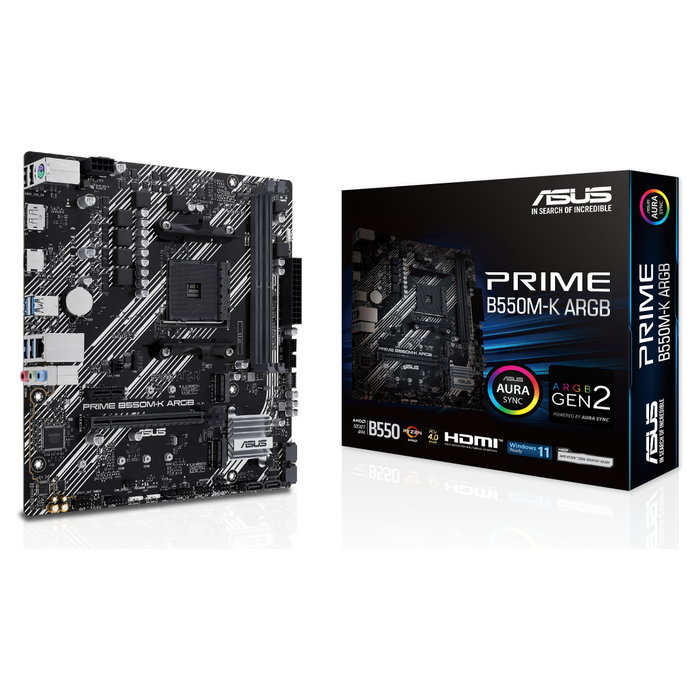 Asus PRIME B550M-K ARGB Micro ATX AMD AM4 DDR4 Asus PRIME B550M-K ARGB Micro ATX AMD AM4 DDR4