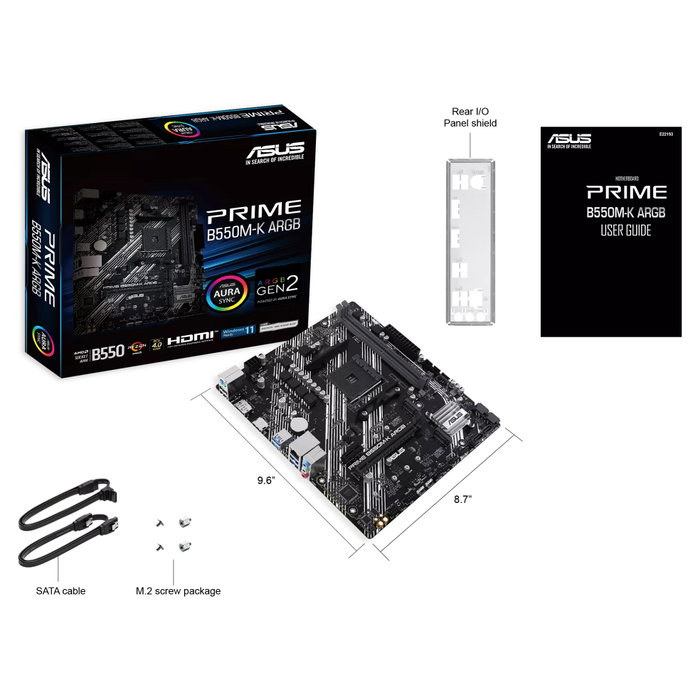 Asus PRIME B550M-K ARGB Micro ATX AMD AM4 DDR4 Asus PRIME B550M-K ARGB Micro ATX AMD AM4 DDR4