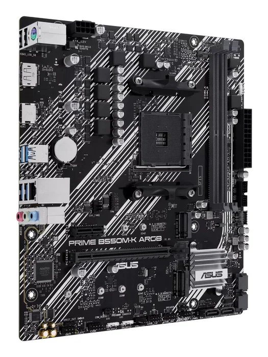 Asus PRIME B550M-K ARGB, Placa Base AMD B550, Socket AM4, micro ATX, 2 x M.2, HDMI 2.1, DisplayPort 1.4, Audio 7.1, Gigabit LAN, 64 GB DDR4