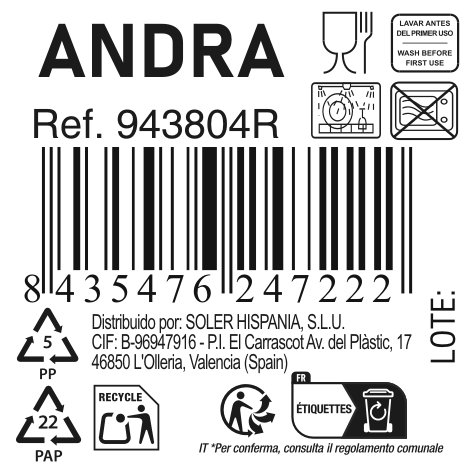 La Mediterranea Plato Hondo Andra Ø 21.5 cm (24 Unidades)