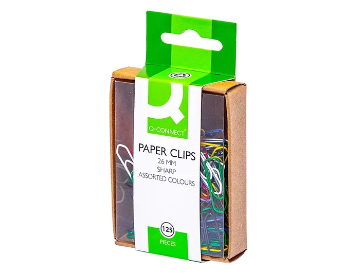 Q-connect Clips colores 26 mm caja de 125 unidades colores surtidos Q-connect Clips colores 26 mm caja de 125 unidades colores surtidos