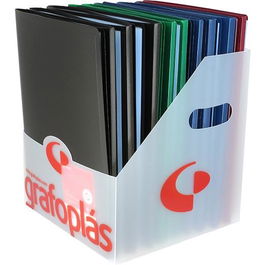 Grafoplás Carpeta con Fundas Poliplás Soldadas Folio PP Semirrígido Opaco C-Surtidos Expositor 20 Ud