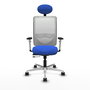 PIQUERAS Y CRESPO Silla de oficina Zulema con mecanismo Sincro/Traslack, Azul y Blanco