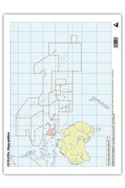 CUMIO Paquete de 50 Mapas Mudos Políticos de Oceanía