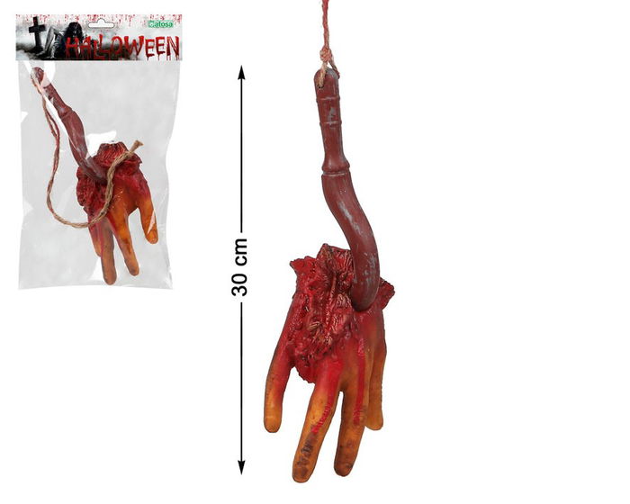 Accesorio Mano Cercenada 30 cm Con Gancho Ensangrentado - Decoración Terror Halloween Accesorio Mano Cercenada 30 cm Con Gancho Ensangrentado - Decoración Terror Halloween