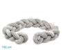 KioKids Protector Trenzado Acolchado para Cuna y Cama, Gris, 1.5 m, para Bebés y Decoración