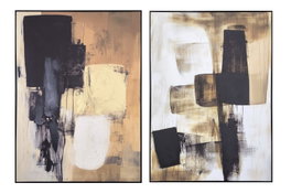 DKD Home Decor Set de 2 Cuadros de Lienzo Abstracto 100x4,5x140 cm