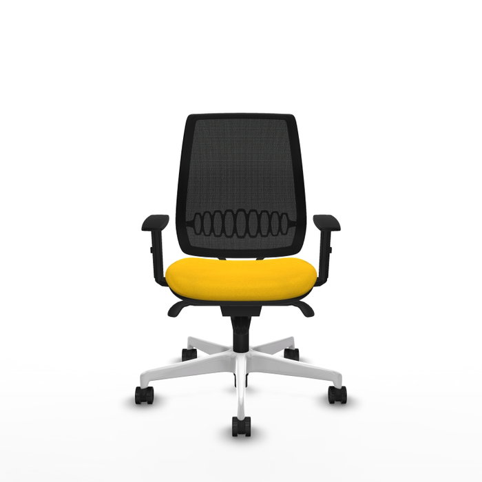 PIQUERAS Y CRESPO Alares Silla de Oficina Sincro con Malla Negra y Acabado Bali Amarillo PIQUERAS Y CRESPO Alares Silla de Oficina Sincro con Malla Negra y Acabado Bali Amarillo