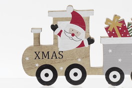 DKD Home Decor Tren de Navidad Tradicional Natural Rojo 38 x 16.5 x 2 cm (6 Unidades)