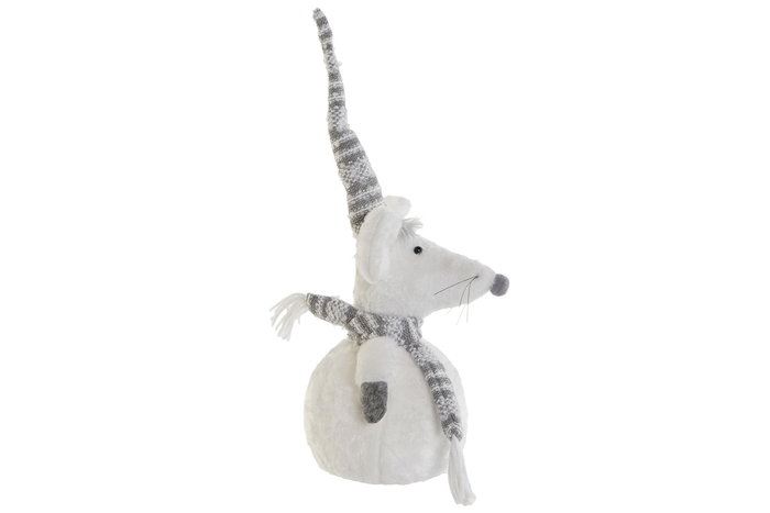 DKD Home Decor Figura Ratón Blanco Gris Poliéster 17 x 36 x 17 cm