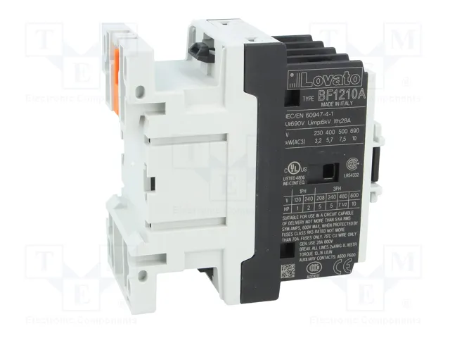 LOVATO ELECTRIC BF1210A230 Contactor 3-polar 12A 230VAC