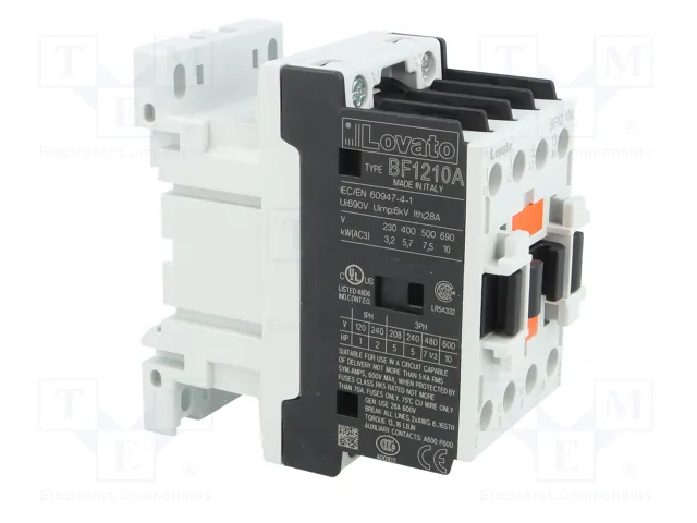 LOVATO ELECTRIC BF1210A230 Contactor 3-polar 12A 230VAC