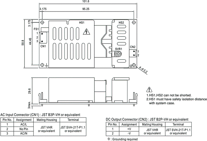 MEAN WELL PLP-60-24 Alimentador LED 60W 24VDC