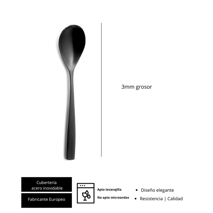 SUMMA Cuchara Mesa Acero Inoxidable Negro PVD 200 mm (Set de 12) SUMMA Cuchara Mesa Acero Inoxidable Negro PVD 200 mm (Set de 12)
