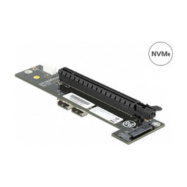 DeLOCK 2 x SFF-8654 a PCIe x16 Convertidor de Bifurcación, PCIe NVMe, Negro, 150 mm