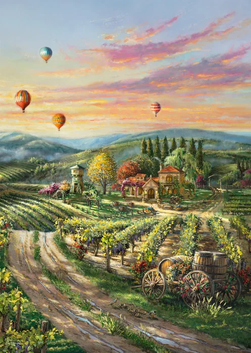 Schmidt Spiele SCH4001504573669 Puzzle Viñedo Peaceful Valley 1000 Piezas para mayores de 14 años