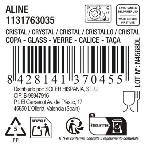 La Mediterranea Copa de Vino Cristal Aline 35cl