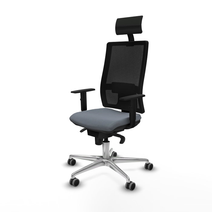 PIQUERAS Y CRESPO Silla de oficina Horna con mecanismo Sincro, Gris y Negro