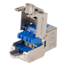 Lanberg KSFA-3000 Módulo de conector de red Cat6a FTP RJ45 Azul/Plata