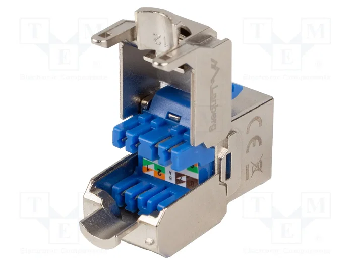Lanberg KSFA-3000 Módulo Keystone Cat6a FTP RJ45 Azul y Plata Lanberg KSFA-3000 Módulo Keystone Cat6a FTP RJ45 Azul y Plata