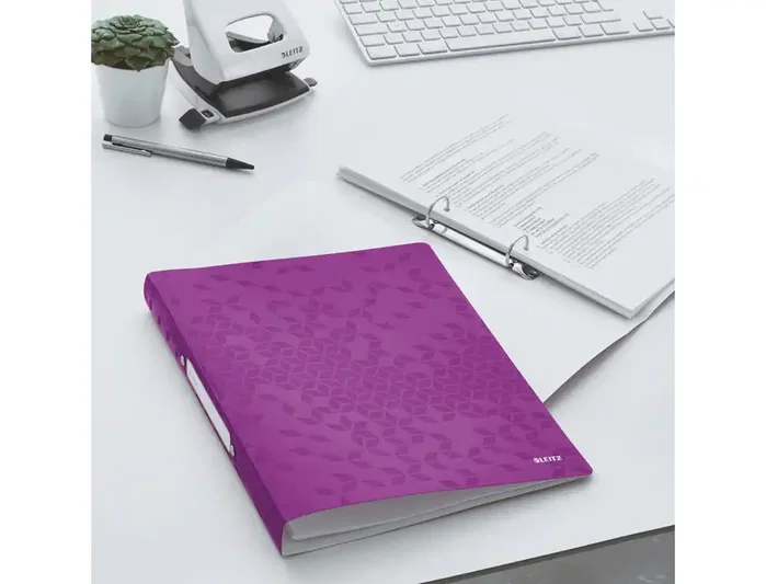 Leitz Wow Carpeta de 2 anillas redondas 25 mm polipropileno DIN A4 color violeta