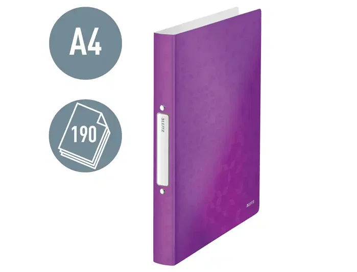 Leitz Wow Carpeta de 2 anillas redondas 25 mm polipropileno DIN A4 color violeta