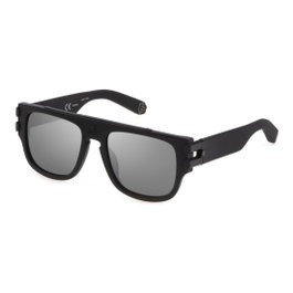 Philipp Plein SPP011W55703M Gafas de sol para hombre con cristal gris espejo