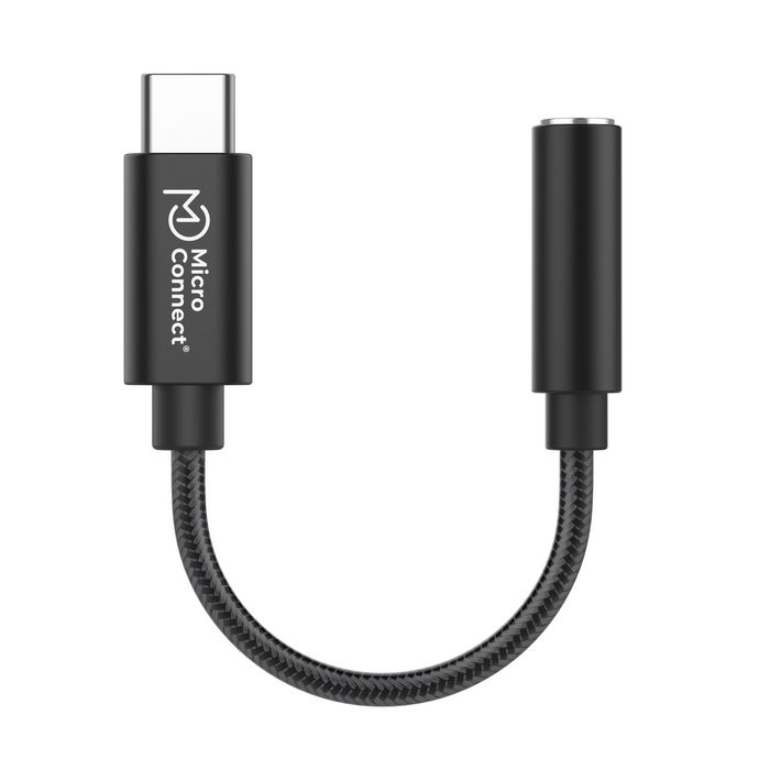 MicroConnect Adaptador Premium de USB-C a minijack, Negro 13cm MicroConnect Adaptador Premium de USB-C a minijack, Negro 13cm