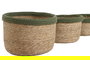 DKD Home Decor Cesta Verde Natural Fibra Algodón Set 4 Piezas 31 x 20 x 31 cm
