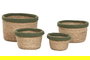 DKD Home Decor Cesta Verde Natural Fibra Algodón Set 4 Piezas 31 x 20 x 31 cm