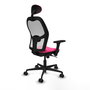 PIQUERAS Y CRESPO Silla de oficina Jorquera con mecanismo Sincro, Rosa y Blanco