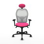 PIQUERAS Y CRESPO Silla de oficina Jorquera con mecanismo Sincro, Rosa y Blanco