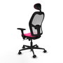 PIQUERAS Y CRESPO Silla de oficina Jorquera con mecanismo Sincro, Rosa y Blanco