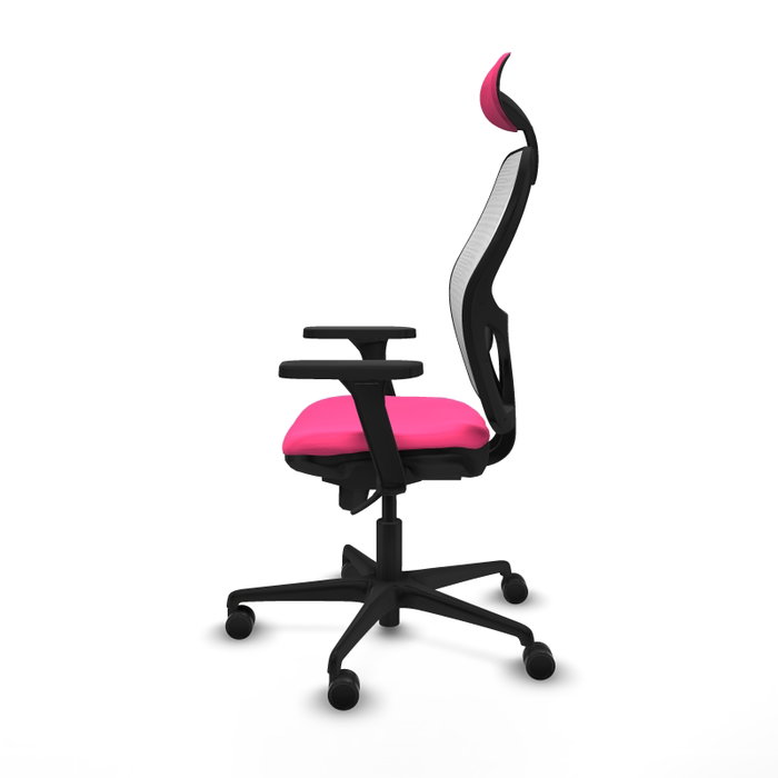 PIQUERAS Y CRESPO Silla de oficina Jorquera con mecanismo Sincro, Rosa y Blanco PIQUERAS Y CRESPO Silla de oficina Jorquera con mecanismo Sincro, Rosa y Blanco
