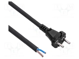 AKYGA Cable de Alimentación H05RR-F 2x1,5mm2 Negro 3m