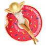 Jet Lag Toalla de Playa Redonda Diseño Donut para Piscina y Exteriores d.150 cm