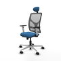 PIQUERAS Y CRESPO Silla de oficina Motilla con Mecanismo Sincro/Traslack Azul claro y Gris