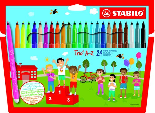 Stabilo Trio Rotuladores de Fibra, Estuche de 24 Unidades Surtidas Stabilo Trio Rotuladores de Fibra, Estuche de 24 Unidades Surtidas
