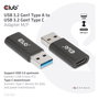 CLUB-3D Adaptador USB 3.2 Gen 1 de Tipo A a Tipo C Negro