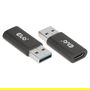 Club 3D CAC-1525 Adaptador USB 3.2 Gen 1 (3.1 Gen 1) Tipo A Macho a Tipo C Hembra Negro