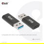 Club 3D CAC-1525 Adaptador USB 3.2 Gen 1 (3.1 Gen 1) Tipo A Macho a Tipo C Hembra Negro