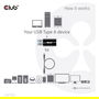 Club 3D CAC-1525 Adaptador USB 3.2 Gen 1 (3.1 Gen 1) Tipo A Macho a Tipo C Hembra Negro