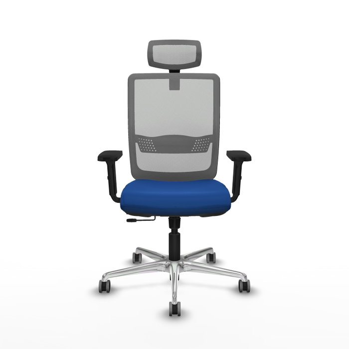 PIQUERAS Y CRESPO Silla de oficina Haches Azul y Gris con mecanismo Sincro/Traslack PIQUERAS Y CRESPO Silla de oficina Haches Azul y Gris con mecanismo Sincro/Traslack